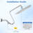 12" Square Showerhead With Adjustable Extension - Stainless Steel Build, Low- Compatible, Bathroom 12 Inch Shower Head Movable Arm Steel, No Clogging, Fits Pipe Threads