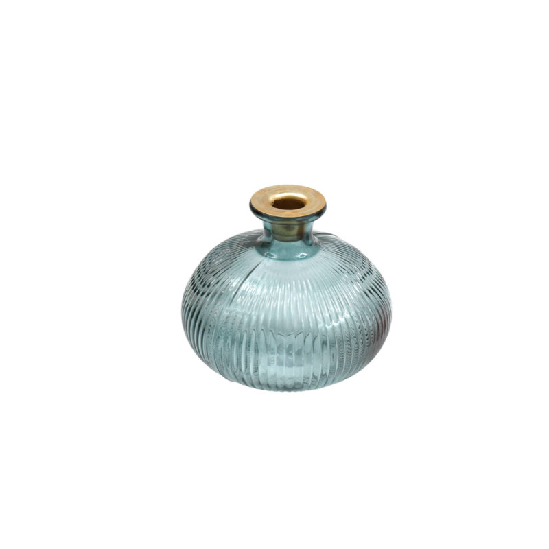 Glass Tabletop Candlestick, Blue