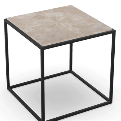 Villa Square End Table With White Agate Top