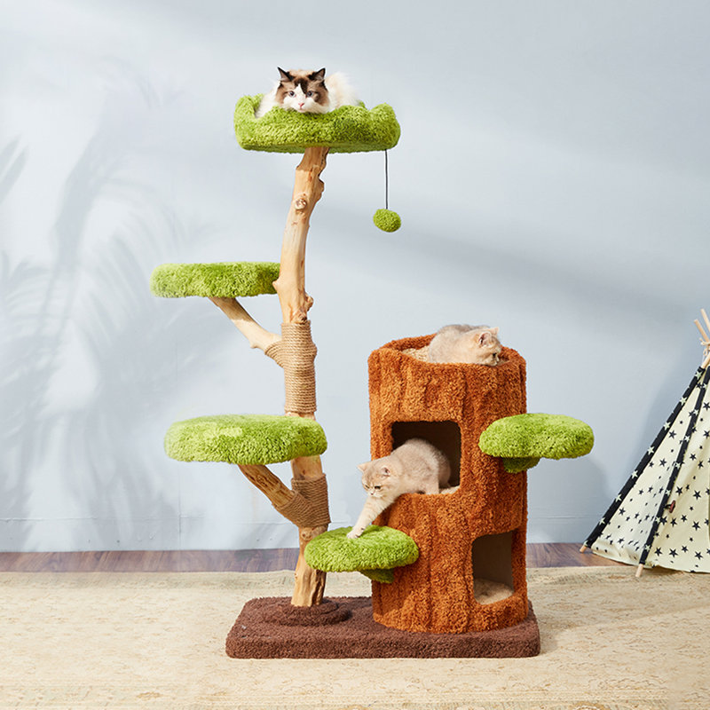 3 Tiers Cat Tree with Condons,Perch,Scratching Posts