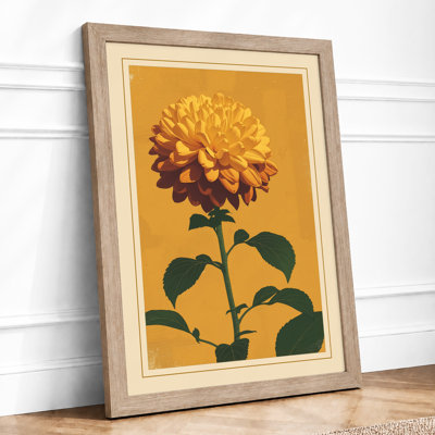 Golden Chrysanthemum Botanical - Framed Print