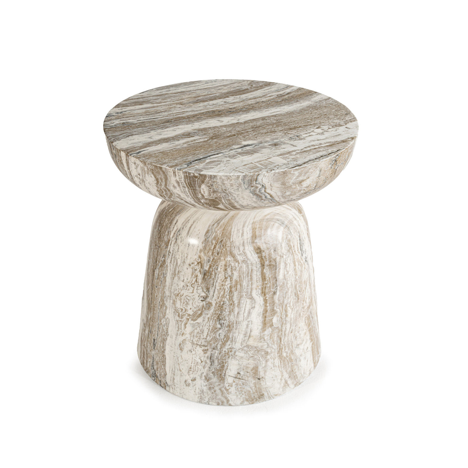17" Goblet Patio Side Table, Brown