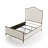 Lalia Modern Upholstered Hammered Metal Camelback Bed-124257343-124653005