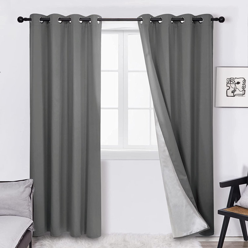 Penrith Blackout Curtain Pair, 52" W x 63" L, Light Gray