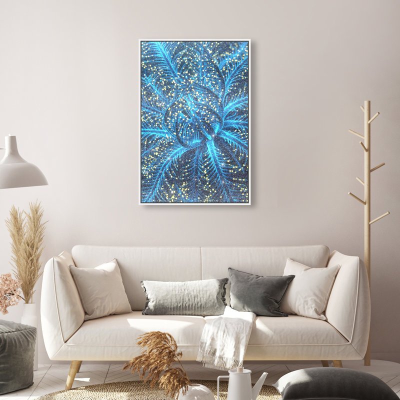 Neon Bloom Print by Oliver Gal, 55"H x 37"W, White Floater Frame