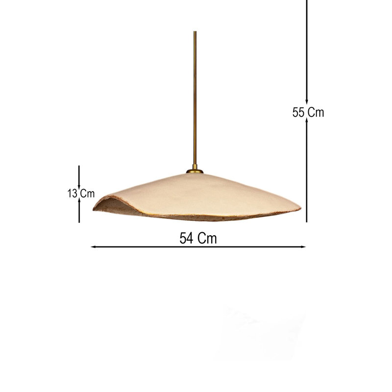 Stunning Adjustable Chandelier, Cream & Gold, Metal Body, Ø17.3 x 5.1 inches | Height: 7.1 - 23.6 inches | 1 x E27 Socket (Max 40W) | Elegant Lighting Fixture for Living Room, Dining Room & Entryway, IP20 Rated