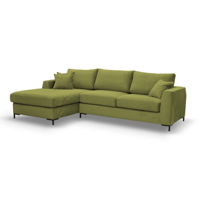 Inwood 4 Seater Corner Sofa , Green 100 % polyester, Left Hand Facing