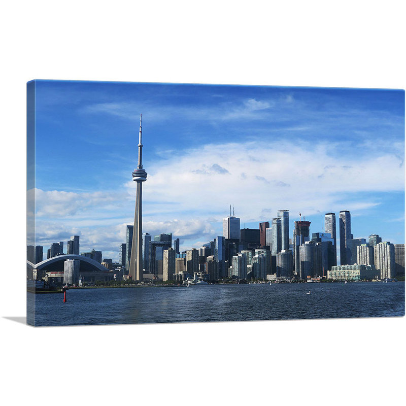 Toronto Canada Day Skyline - reproduction de photo sur toile tendue, H 18 po x l 26 po x P 1,5 po
