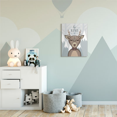 Be Be Sentiment, dessin animé, cerf, montagnes enneigées