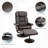 Recliner And Ottoman With Wrapped Base, Swivel PU Leather Reclining Chair With Footrest For Living Room, Bedroom And Home Office, Brown-1260715492