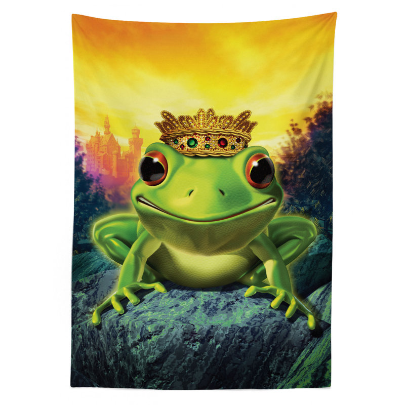 Nappe de prince avec couronne jaune dorée sur roche conte, 90 po x 60 po