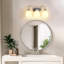  Éclairage pour meuble-lavabo 3 lumières avec abat-jour en verre givré blanc (3 ampoules B11 incluses)-1757962666