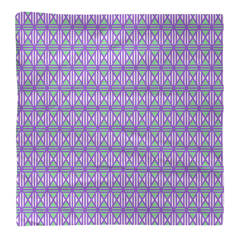 Polyester Striped Square Napkin, Purple/Green, 0.1" H x 22" W x 22" D, Polyester Twill