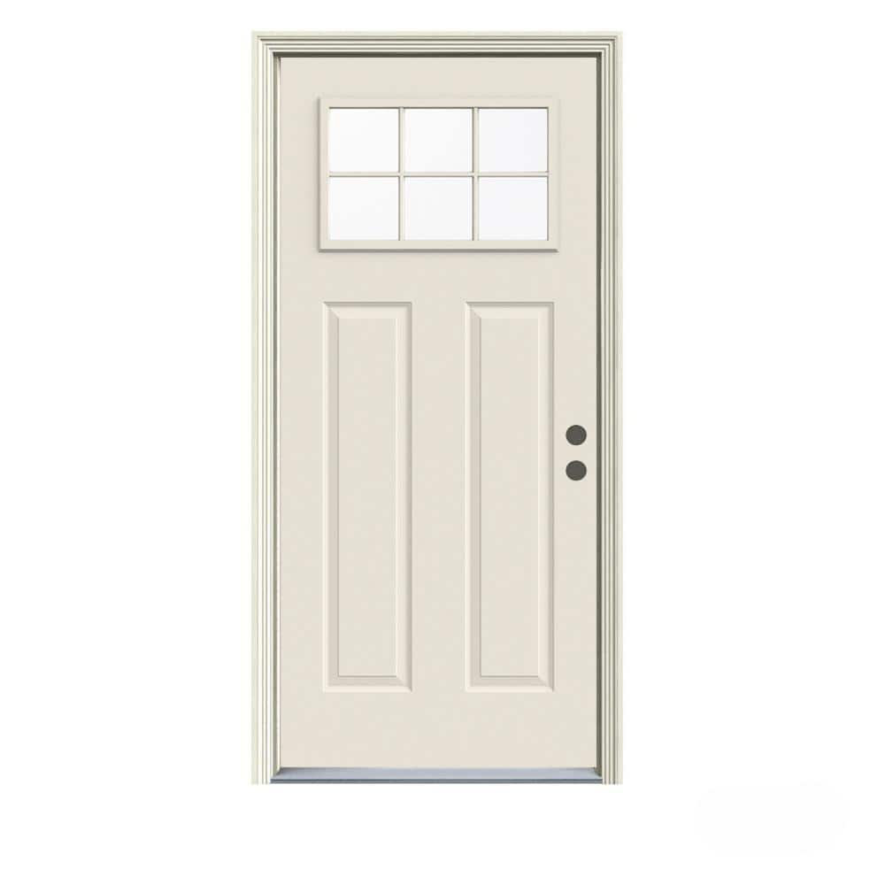 JELDWEN 6Lite Craftsman Primed Steel Prehung Front Entry Door Wayfair