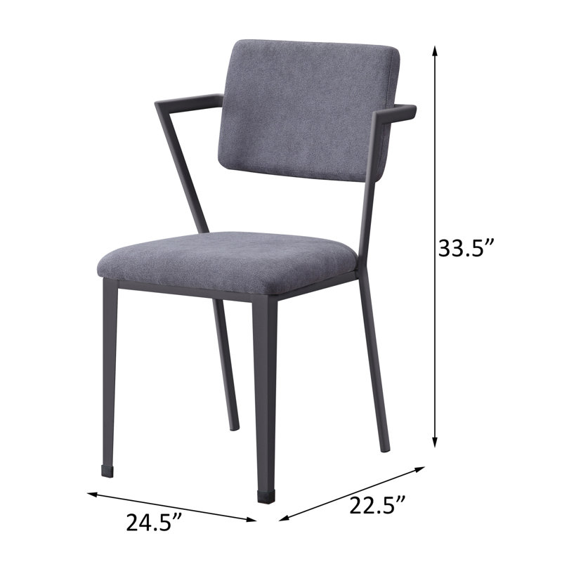 Chaise de bureau rembourrée à dossier ouvert, Gris