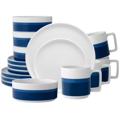 Noritake ColorStax Stripe 16-Piece Dinnerware Set, Service for 4