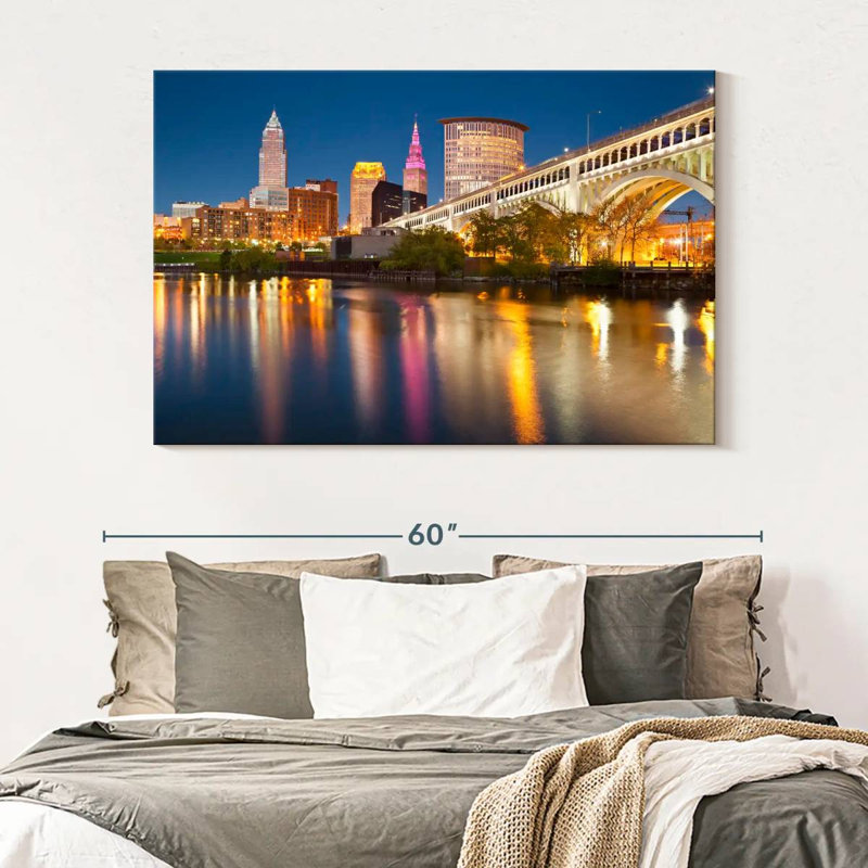 Cleveland Downtown Canvas Print, 34" H x 51" W x 1.25" D