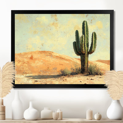 Minimalism Cactus By The Dunes I - cactus Large Wall Art