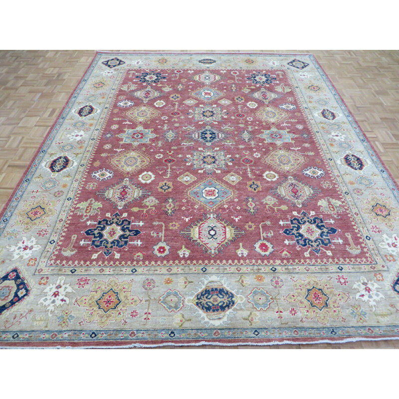 Tapis de couleur saumon foncé unique 9 pi 2 po x 11 pi 6 po One-of-a-Kind