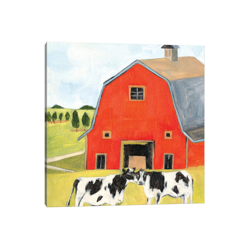 House In The Field II by Melissa Wang - Wrapped Canvas Painting, 30.48 cm H x 30.48 cm W