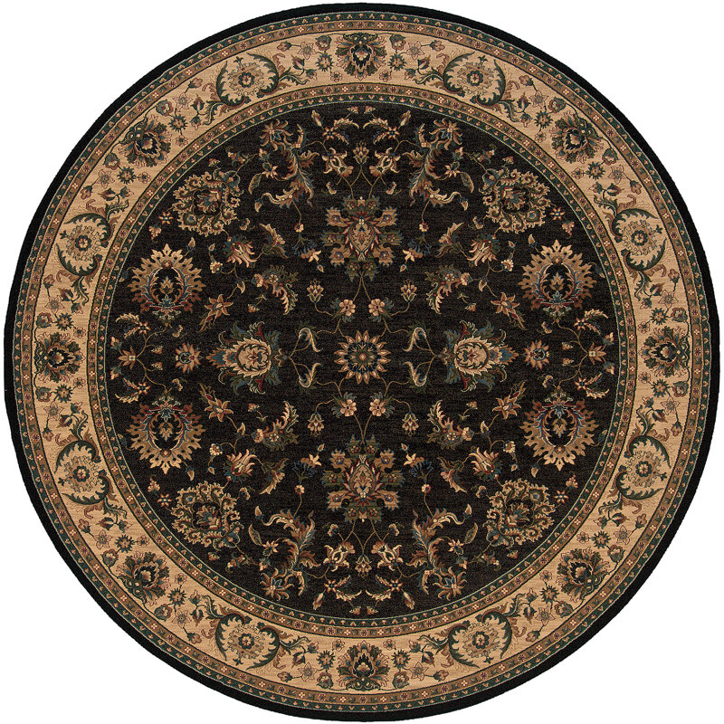 Tapis oriental beige / noir Shelburne, Rond 8 pi
