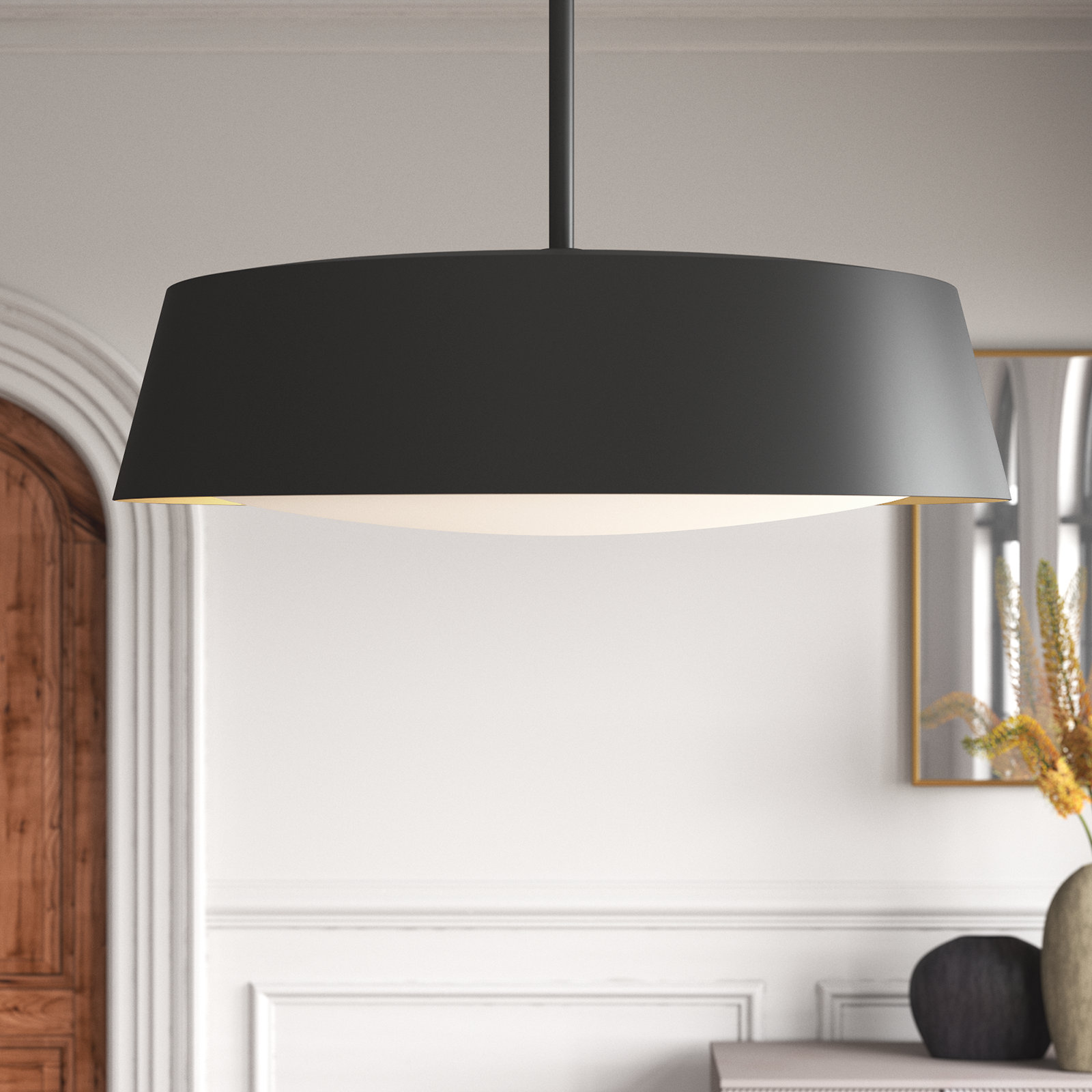 Adriatic 5 Light Metal Dimmable Pendant, Midnight Black