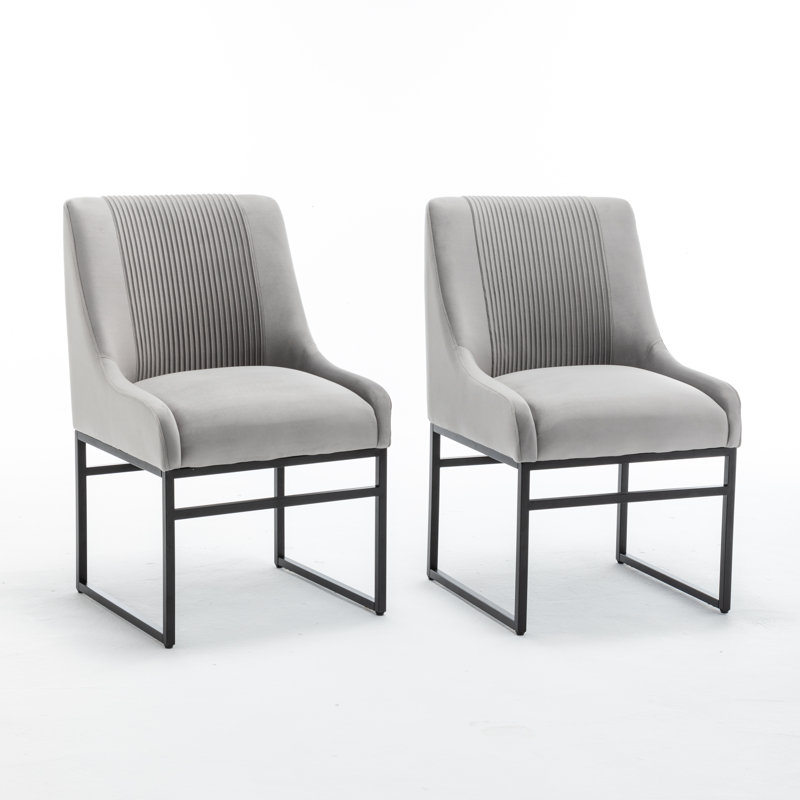 Euclid Modern Velvet Dining Chair, Gray