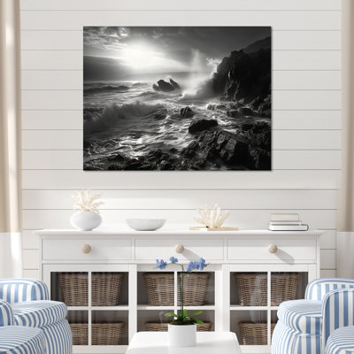 Paysage de plage rocheuse sur toile
