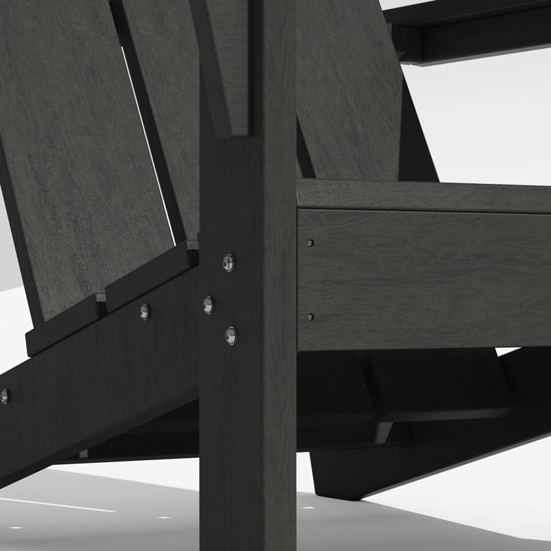 Godin All-Weather HDPE Adirondack Chair with Table, Black