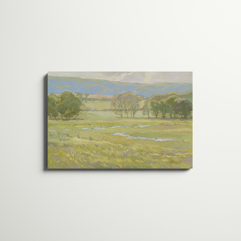 «Summer Pasture I», peinture sur toile, H 24 po x l 36 po