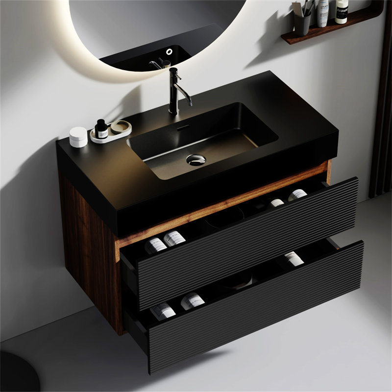 Meuble-lavabo de salle de bain 36 po Grace, Noir, noir, noir, noir