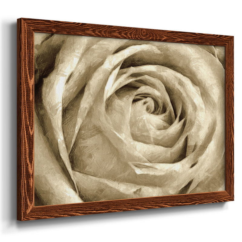Neutral Wall Flower IV, reproduction d'art sur toile encadrée, Érable, H 28 po x l 42 po