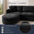107 Inch Modular Sectional Sofa With Reversible Chaise Ottoman And Storage Pockets