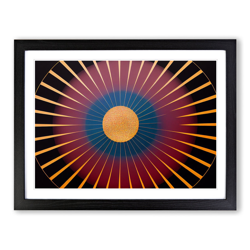 Abstract Sunset Sun Vol.3 - Framed Print, Black Framed, 46cm H x 64cm W x 2cm D