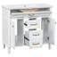 Meuble-lavabo 36 po avec lavabo, meuble autoportant avec lavabo en céramique, cadre en bois massif et en MDF, tiroir supérieur rabattable, portes à fermeture en douceur et 2 tiroirs de rangement (robinet non inclus)-1035566723-1035566733