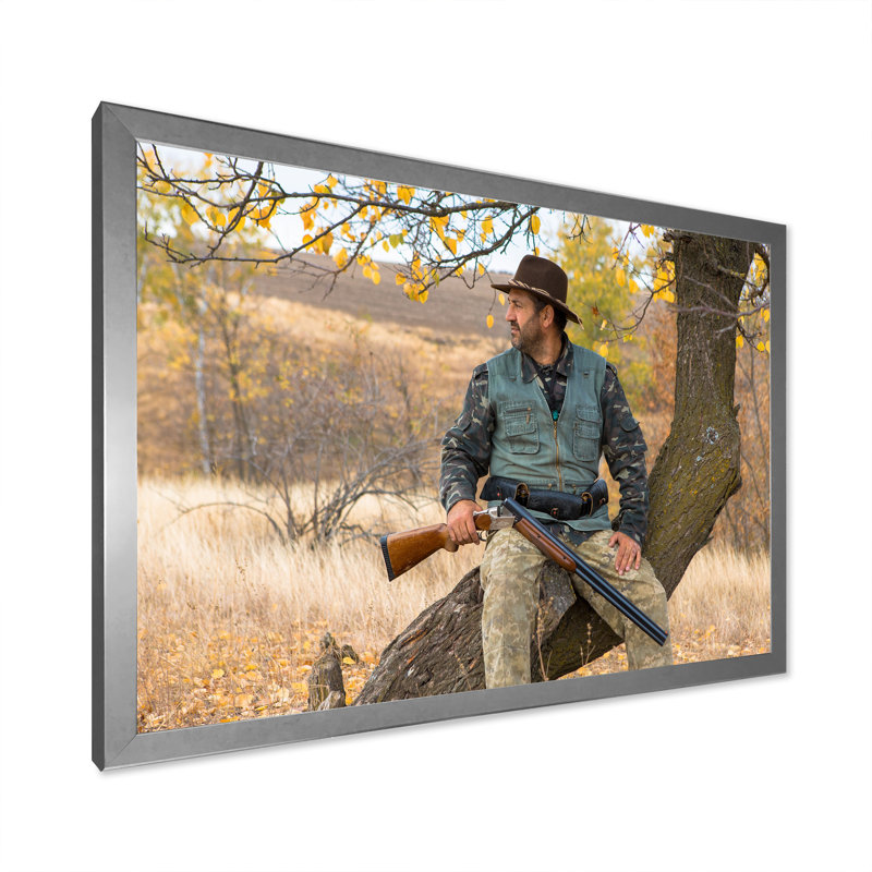 Hunters Pursuit sur toile, Cadre simple argenté, H 12 po x l 20 po x P 1 po