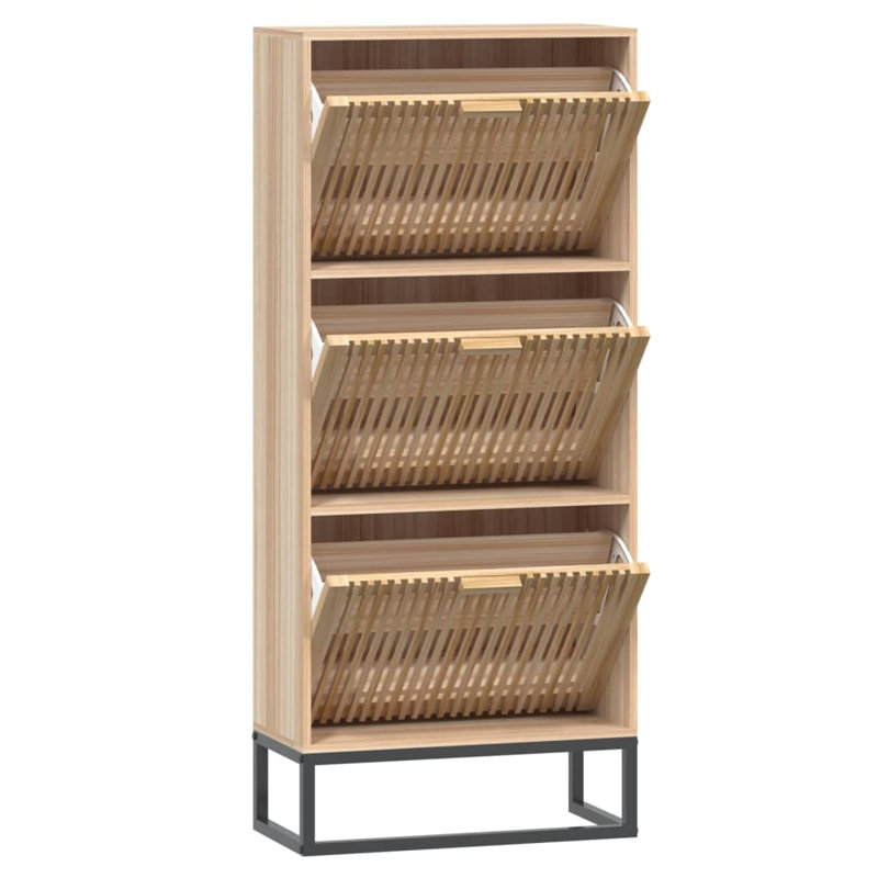 Akmal 6 Pair Flip Down Shoe Storage, Brown