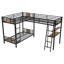Lit superposé en L avec lit mezzanine avec bureau et tablette