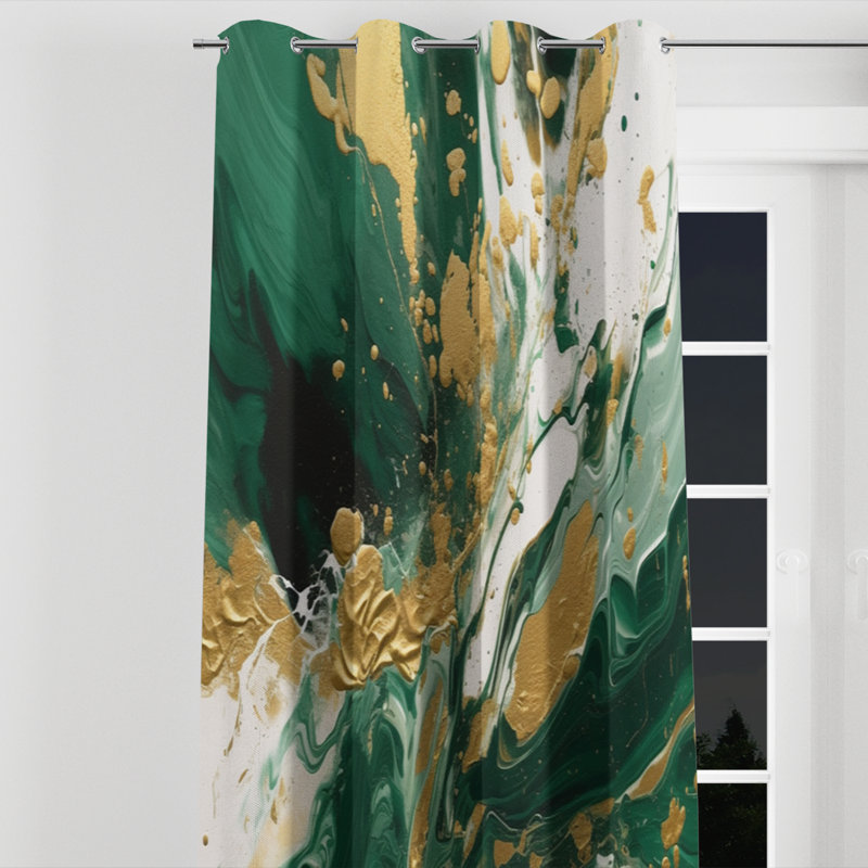 Auriya - Modern Grommet Curtain - Velvet Room Darkening - 1 panel, 52" W x 84" L, Silver Grommets