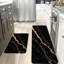 Tapis de cuisine en marbre noir et or noir, ensemble de 2 tapis modernes pour la cuisine et le garde-manger