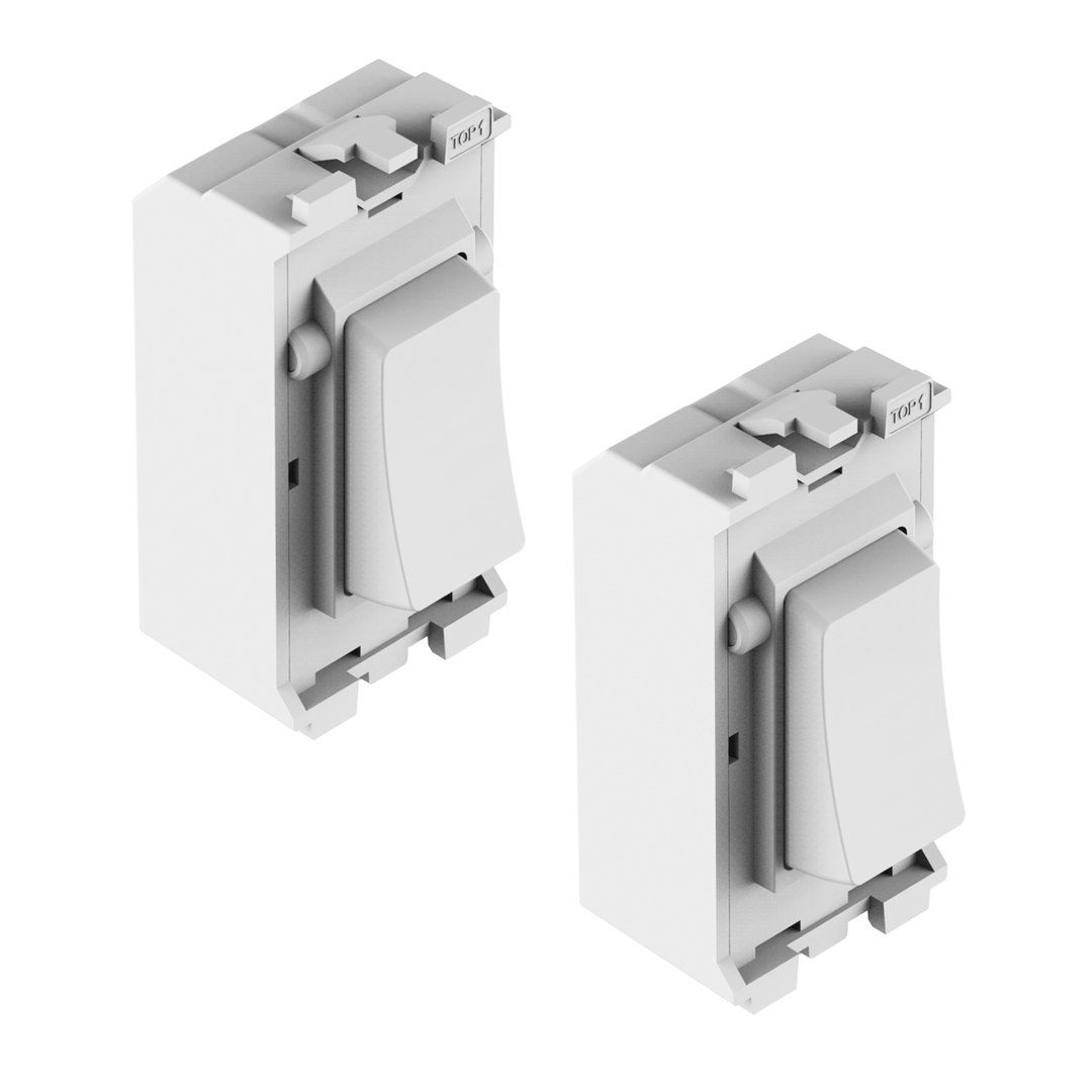 Ener - J Wireless Kinetic 1 Gang Grid Switch Pack of 2 No Battery RF433Mhz White