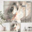 Peinture florale abstraite sur toile gris pivoine-55948707