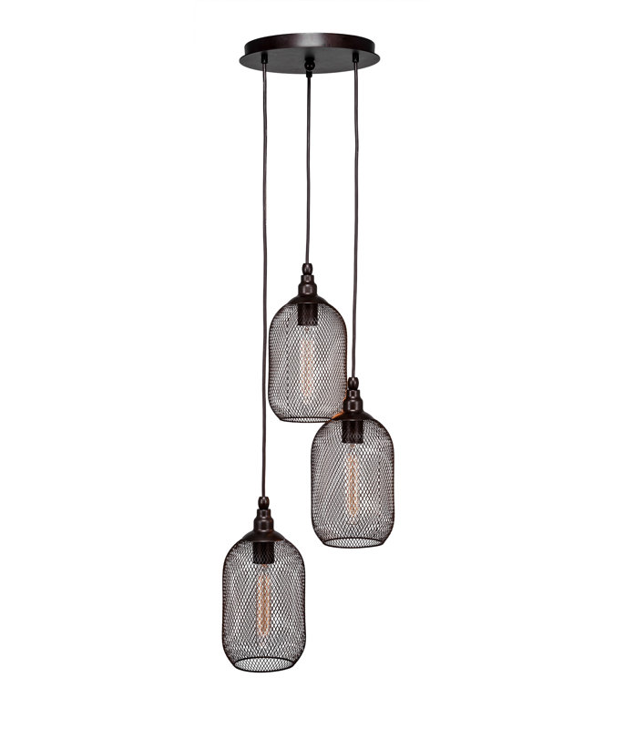 Luminaire suspendu 3 lumières Adkins Plexus, Bronze