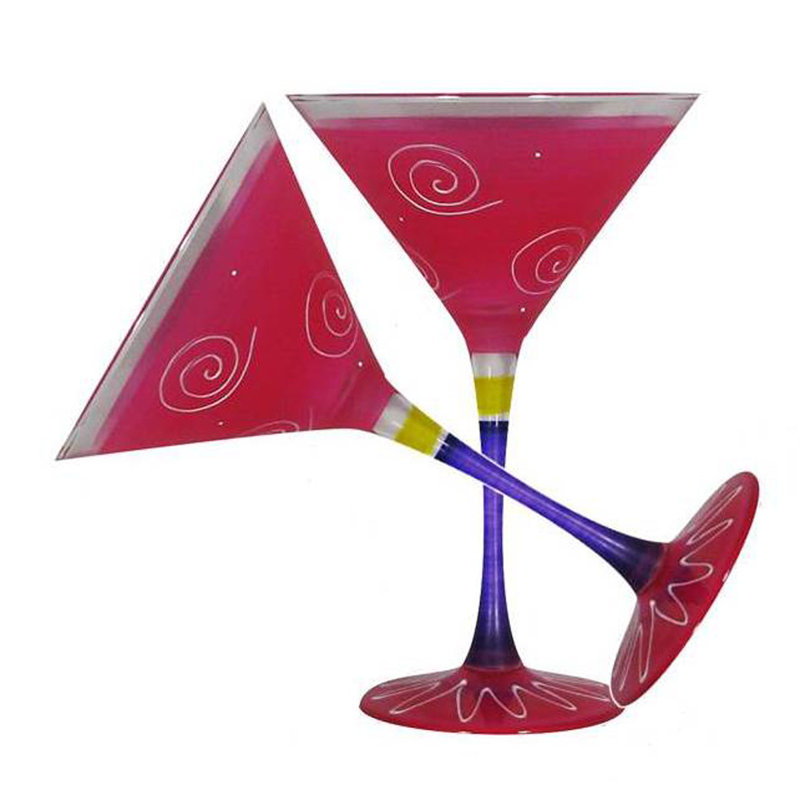 Verre à martini 7 oz péruvien Splendor Turquoise, Rose