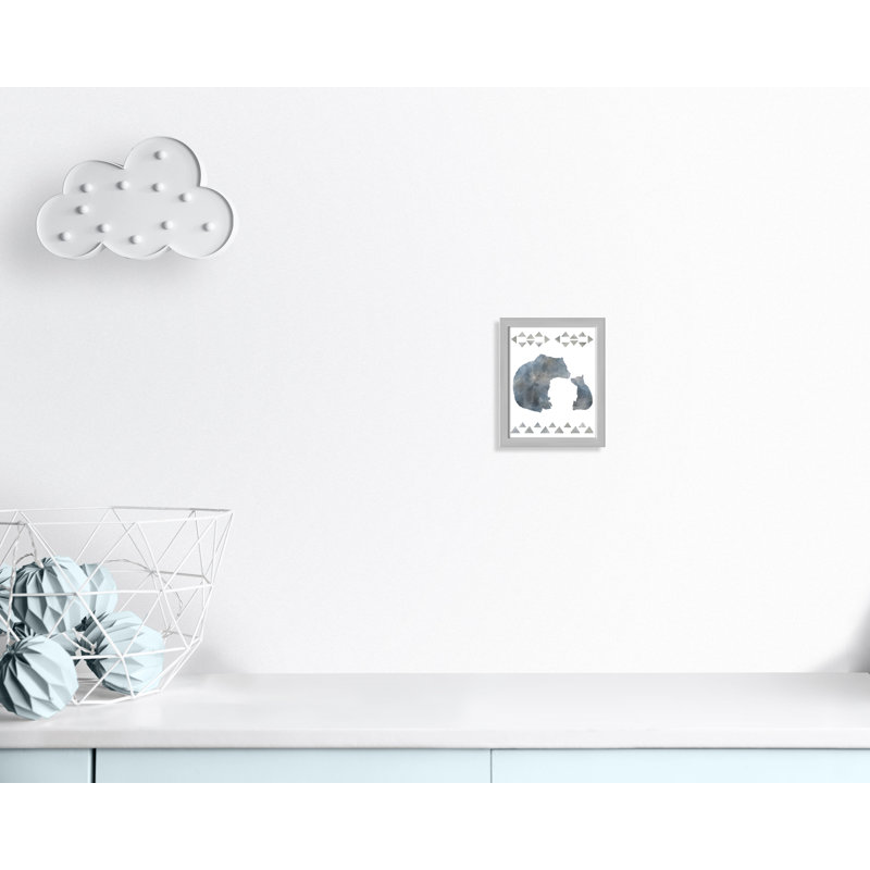 «Little Man Cave Bears», art encadré, H 10 po x l 8 po x P 1,18 po, Cadre argenté