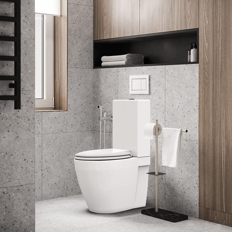 19" Elongated Toilet Seat with Slow Soft Close, Never Loosens, Easy Clean and Install
