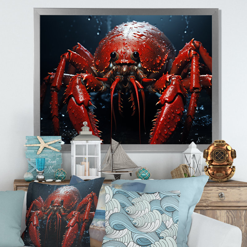 Red Mantis Shrimp II, reproduction d'art sur toile, Cadre simple argenté, H 30 po x l 40 po x P 1,5 po