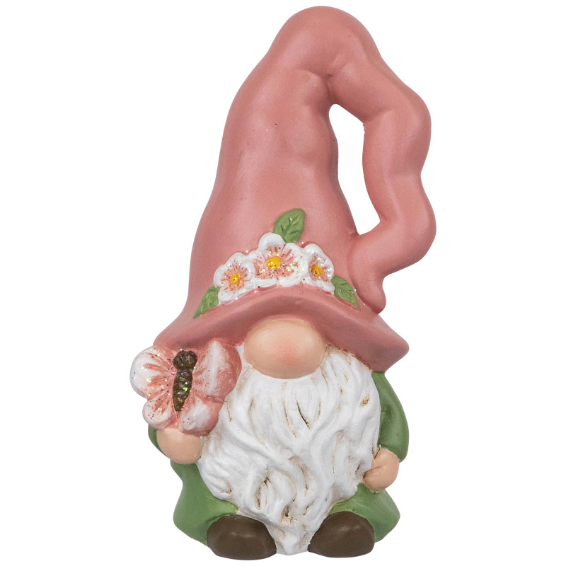 Statue de jardin fantaisie et humour synthétique, Rose/vert