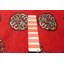 Tapis rouge en laine noué à la main de conception unique 2 pi 8 po x 4 pi 1 po