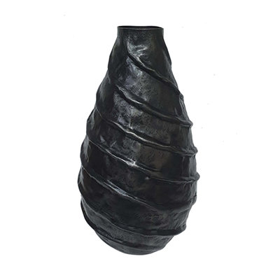 Vase en aluminium noir D8X14